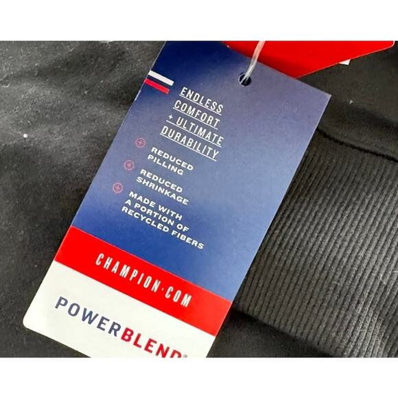 Champion Mens Power Blend Standard Fit Fleece Crewneck Sweatshirt Black XS - Picture 7 of 13